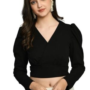 IUGA V Neck Women Black Top