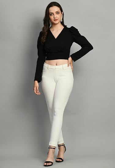 IUGA V Neck Women Black Top