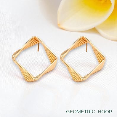 elaro geometric square earrings elaro geometric square earrings